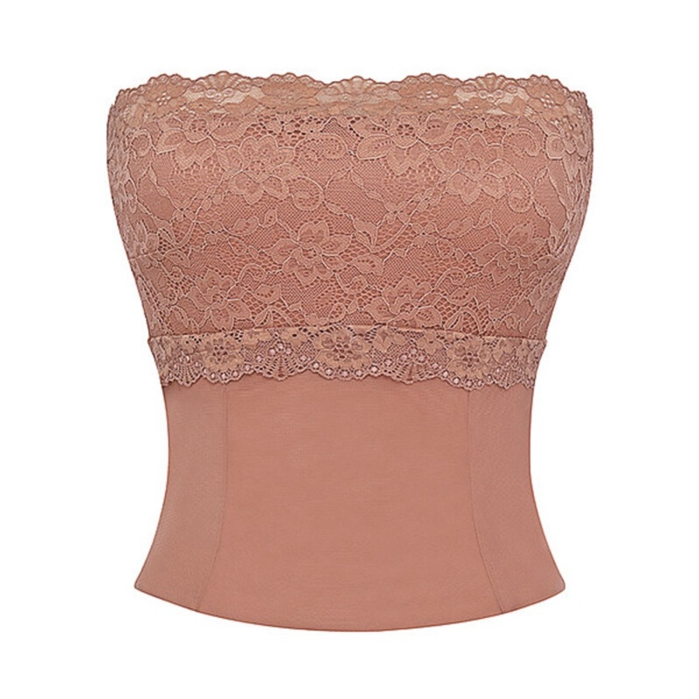 Mistress Rocks Cinnamon Lace Strapless Corset